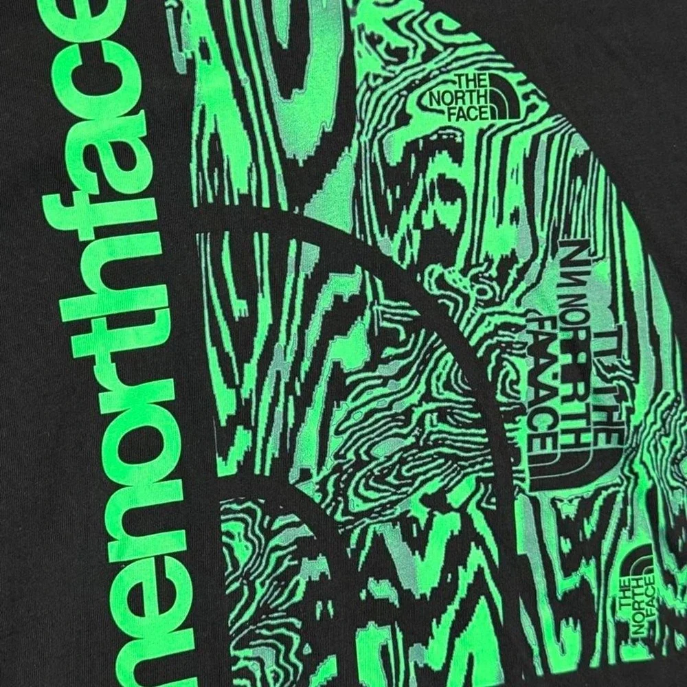 The North Face Jumbo HD T Shirt Black and Green Men's Size L